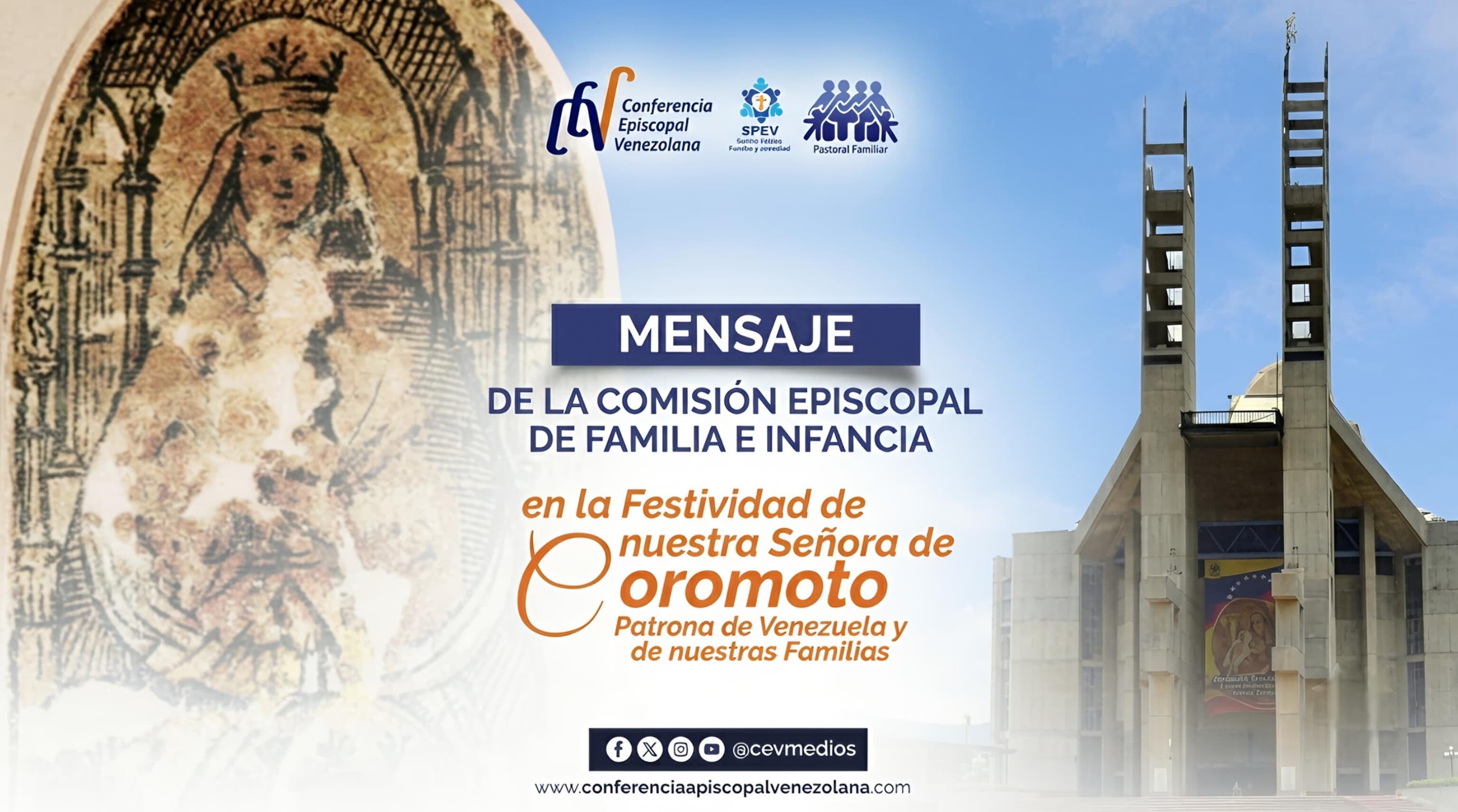 Comisión Episcopal de Familia e Infancia envía mensaje de esperanza y fe a las familias venezolanas en la fiesta de la Virgen de Coromoto